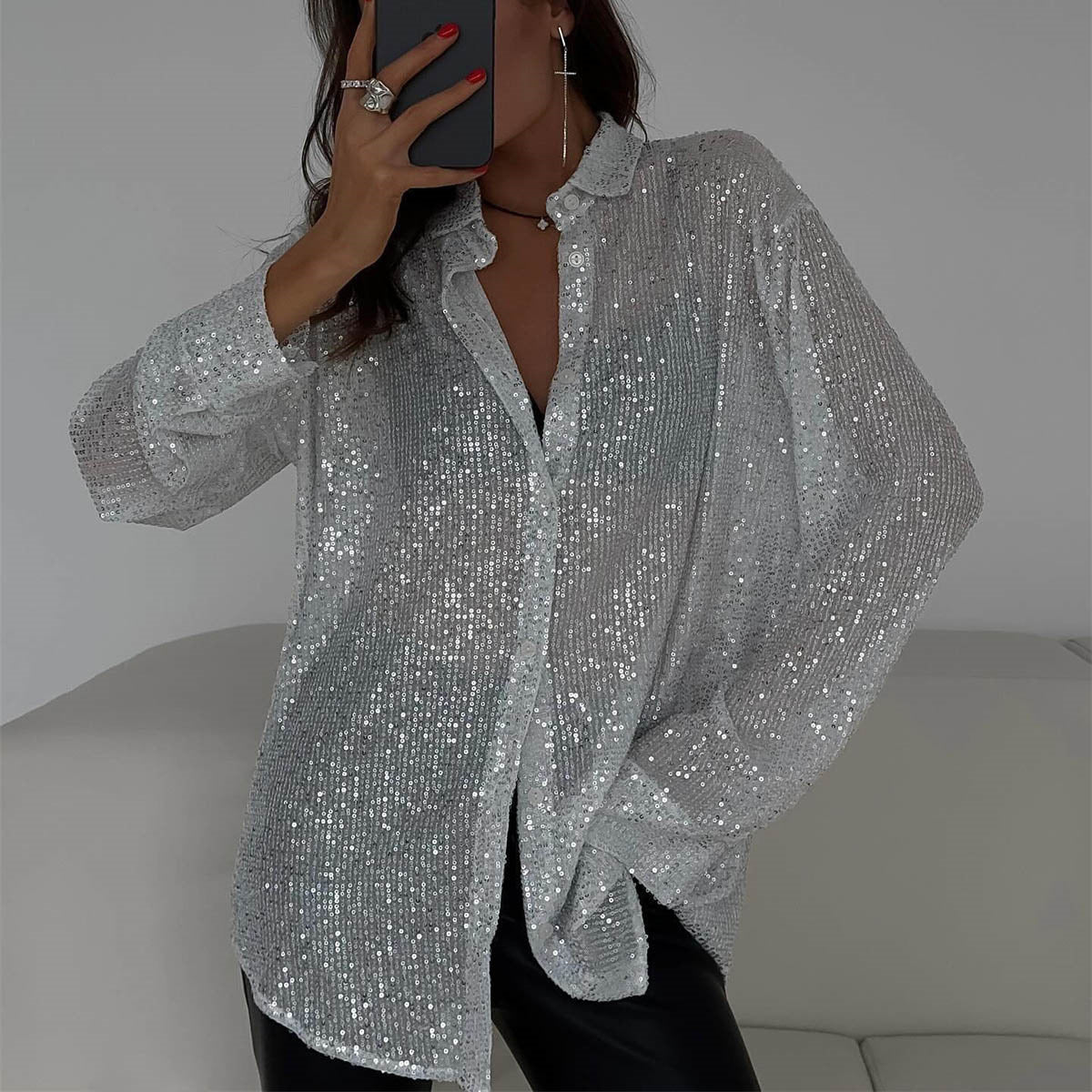 Nowi Pailletten Blouse | Sprankelend & Stijlvol | Perfect voor Feestjes